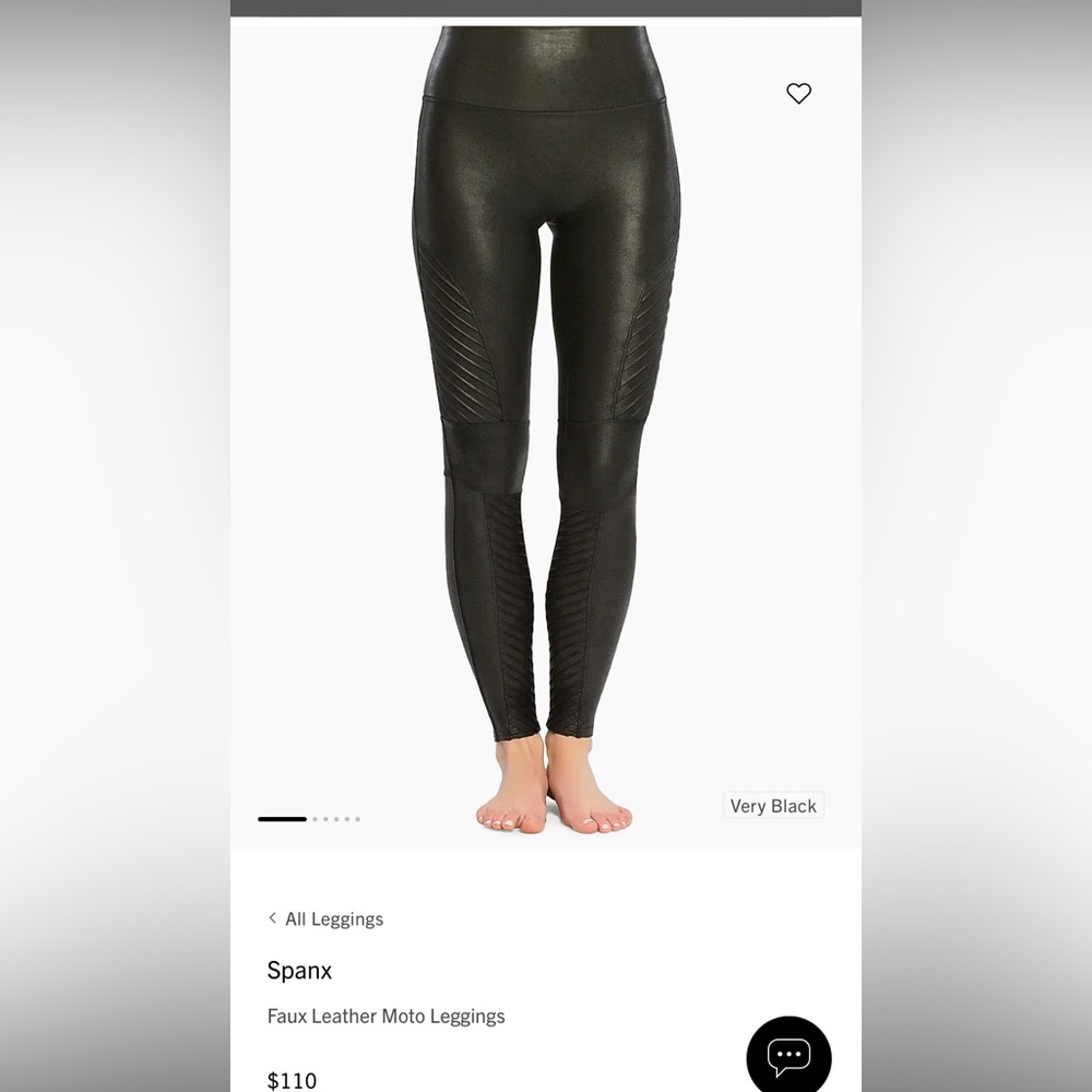 SPANX Shiny Black Moto Leggings